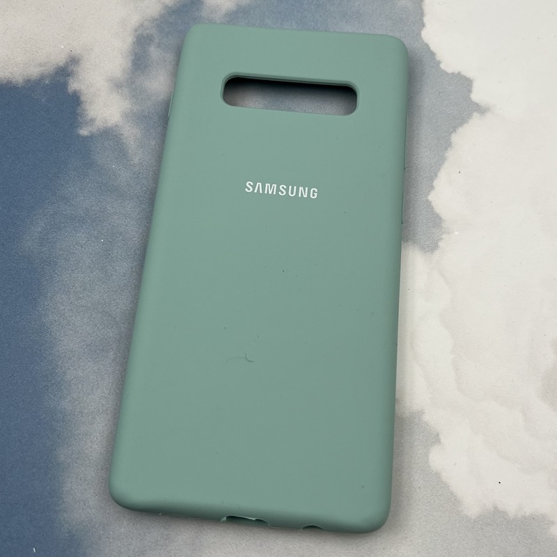 قاب گوشی Galaxy S10 Plus سامسونگ سیلیکونی پاک کنی اورجینال داخل پارچه ای رنگ فیروزه ای کد 90860 - Image 2