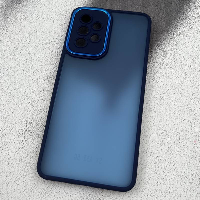 قاب گوشی Galaxy A33 سامسونگ Frosted Case پشت مات لنز متال Metal محافظ لنز دار سرمه ای کد 91480 - Image 2
