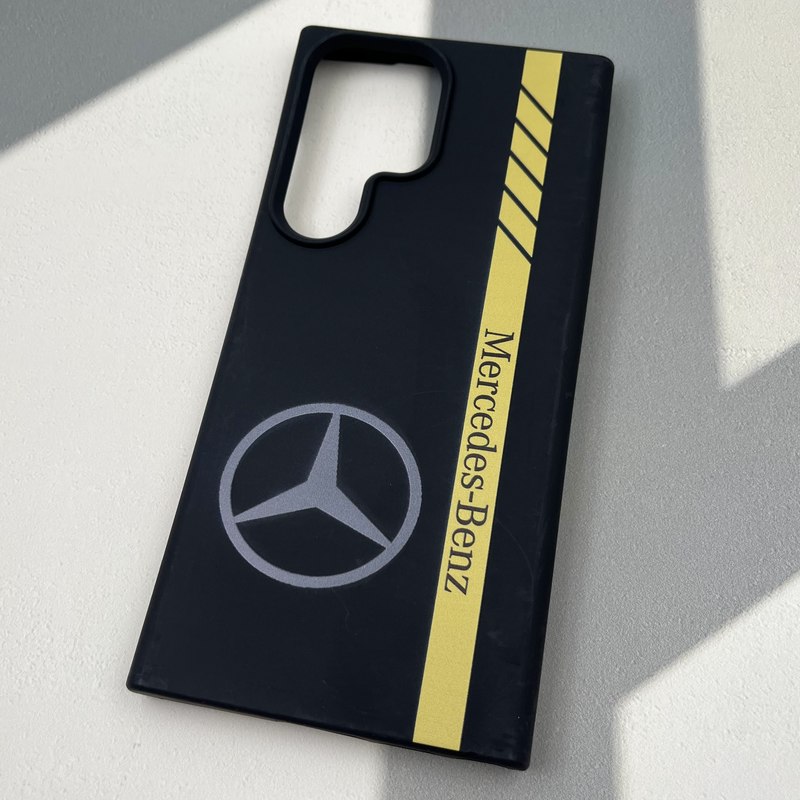 قاب گوشی Galaxy S23 Ultra سامسونگ Silicon Case سیلیکونی لنز برجسته طرح Benz مشکی کد 93479 - Image 2