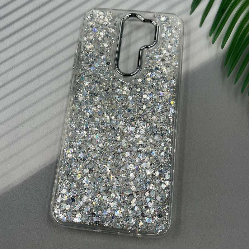 قاب گوشی Redmi Note 8 Pro شیائومی Glitter Case شاین اکلیلی لنز Silver نقره ای ایربگ دار کد 93570 - Image 2