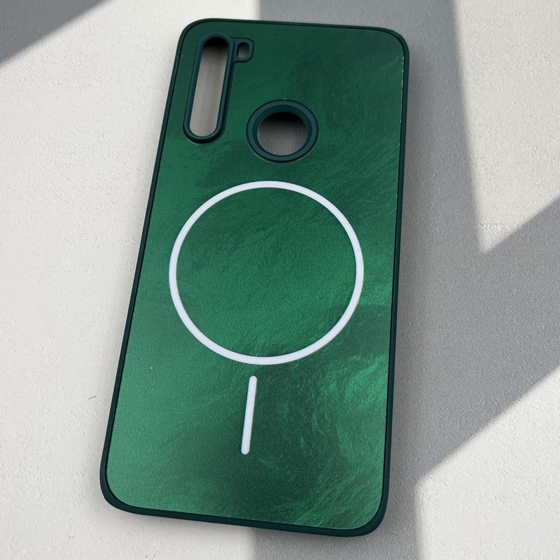 قاب گوشی Redmi Note 8 / Redmi Note 8 2021 شیائومی Luxury Case براش طرح مگ سیف Magsafe لنز برجسته سبز کد 94526 - Image 2