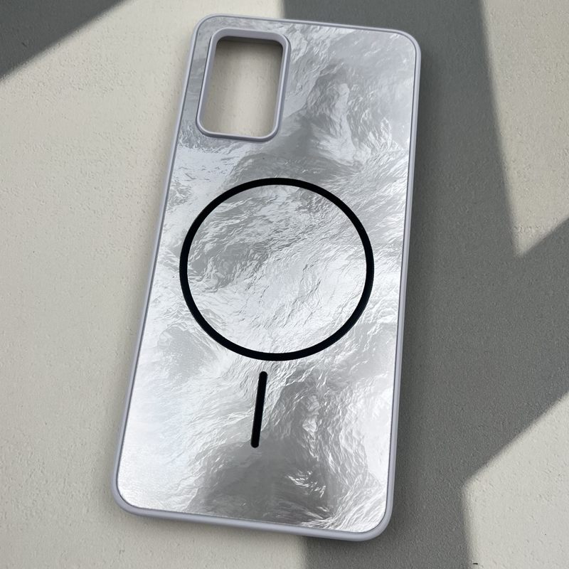 قاب گوشی Galaxy A32 4G سامسونگ Luxury Case براش طرح مگ سیف Magsafe لنز برجسته نقره ای کد 94735 - Image 2