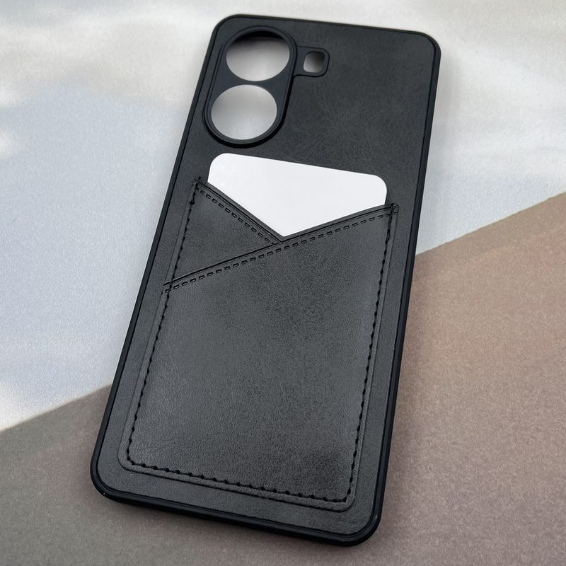 قاب گوشی Poco X7 Pro شیائومی Wallet Case چرم جاکارتی داخل پارچه ای محافظ لنز دار مشکی کد 95243 - Image 2