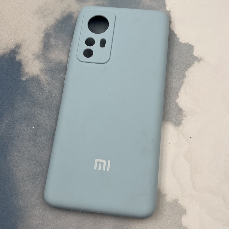 قاب گوشی Xiaomi 12 / Xiaomi 12X شیائومی سیلیکونی پاک کنی اورجینال داخل پارچه ای محافظ لنز دار رنگ آبی آسمانی کد 95979 - Image 2