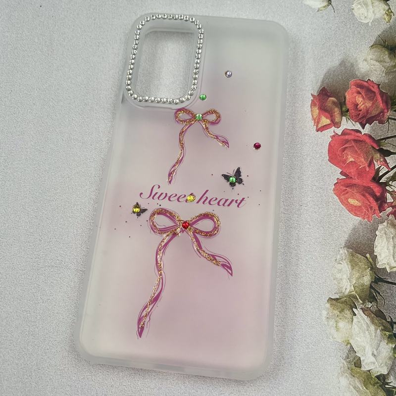 قاب گوشی Galaxy A23 سامسونگ Crystal Case نگین دار لوکس رزینی طرح پاپیون لنز الماسی کد 97302 - Image 2