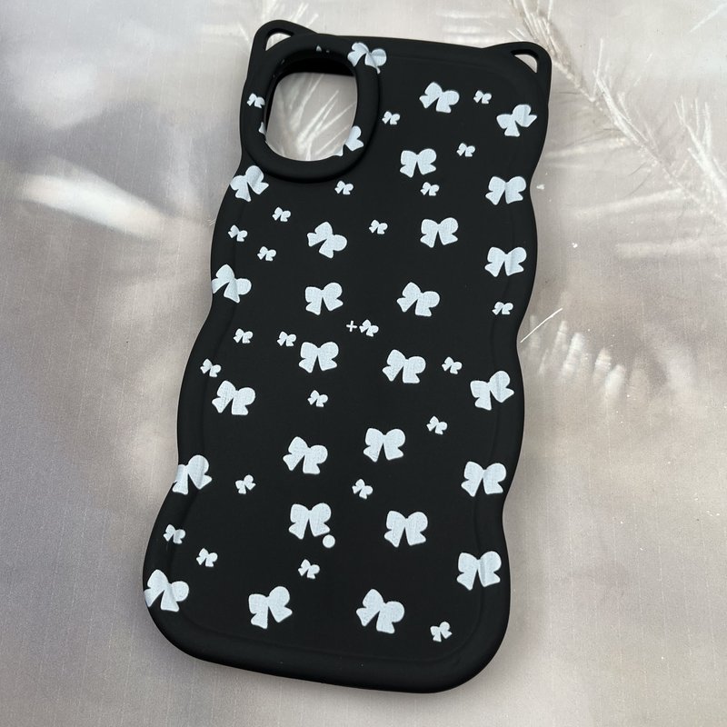 قاب گوشی Galaxy A05 سامسونگ سیلیکونی Cat Case ایربگ دار گوش دار طرح پاپیونی مشکی کد 98288 - Image 2