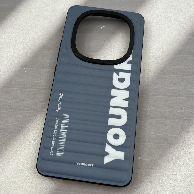 قاب گوشی Poco X7 شیائومی YOUNGKIT دور سیلیکونی لنز برجسته طرح بارکد آبی فیلی کد 98810 - Image 2