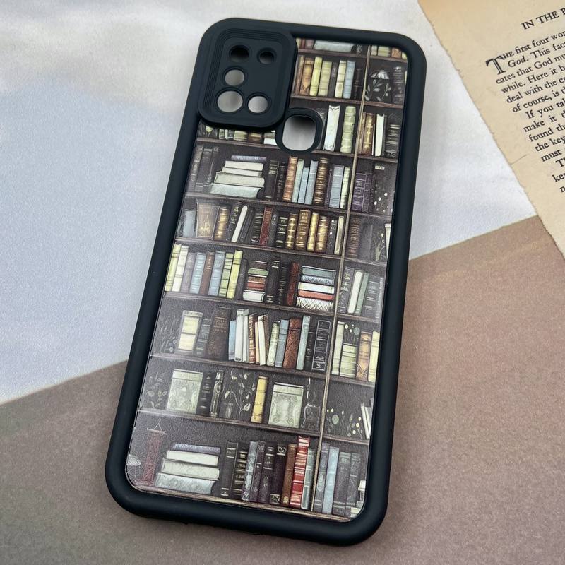 قاب گوشی Galaxy A21S سامسونگ Solid Case ایربگ دار مشکی طرح کتابخانه محافظ لنز دار کد 99947 - Image 2