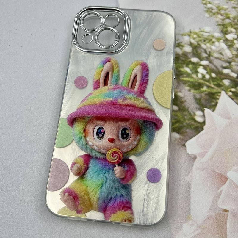 قاب گوشی iPhone 13 آیفون Brush Case لنز Silver نقره ای طرح لبوبو ایربگ دار کد 12082 - Image 2