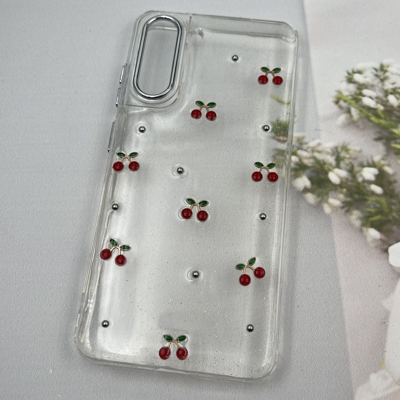 قاب گوشی Galaxy S21 FE سامسونگ Shine Case لنز Silver شفاف شاین ایربگ دار طرح گیلاس کد 13333 - Image 2