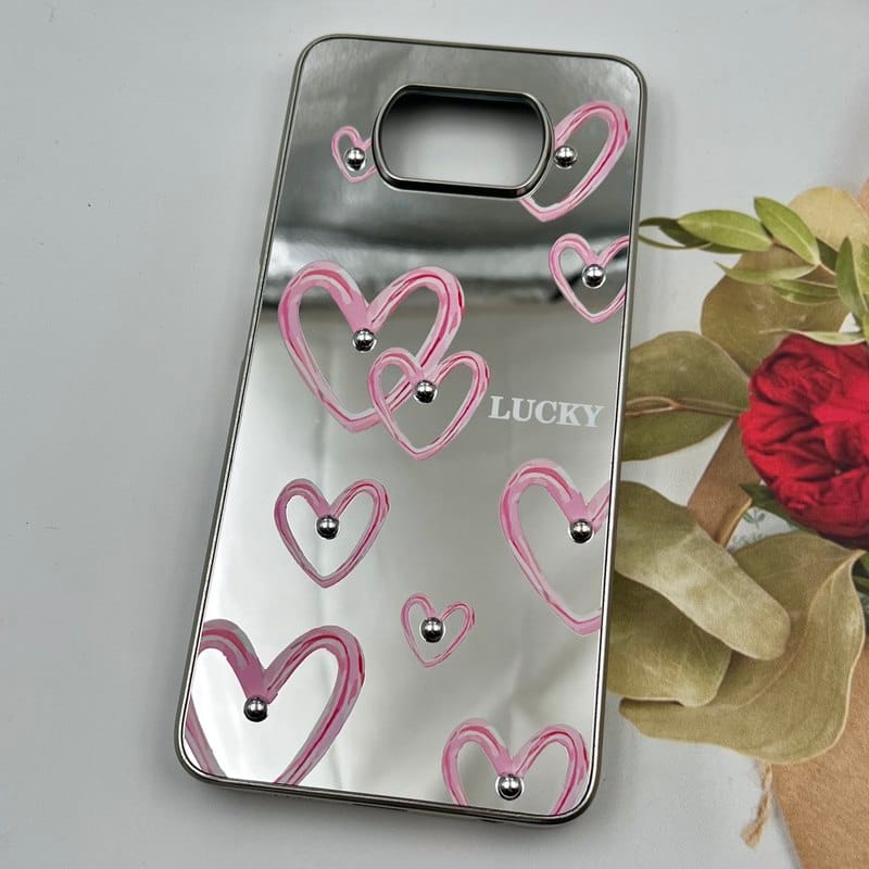 قاب گوشی Poco X3 / Poco X3 NFC / Poco X3 Pro شیائومی Mirror Case آینه ای مروارید برجسته طرح قلب آبرنگی کد 13964 - Image 2
