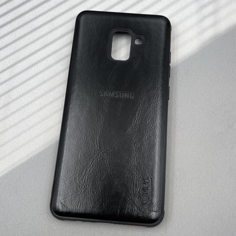 قاب گوشی Galaxy A8 Plus سامسونگ چرمی لوگو دار NPA کلاسیک مشکی کد 14595 - Image 2