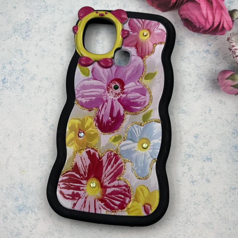 قاب گوشی Galaxy A21S سامسونگ سیلیکونی Flower Case طرح گل نگین برجسته ایربگ دار کد 15063 - Image 2