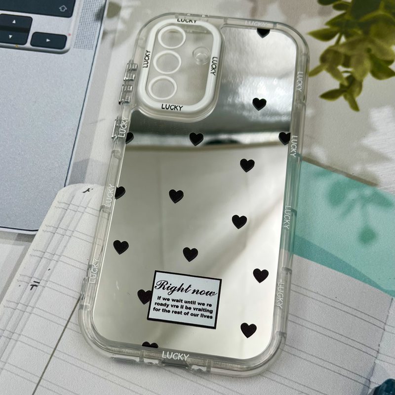 قاب گوشی Galaxy A36 / A56 سامسونگ Mirror Case ایربگ دار آینه ای طرح قلبی لنز رنگی کد 16637 - Image 2