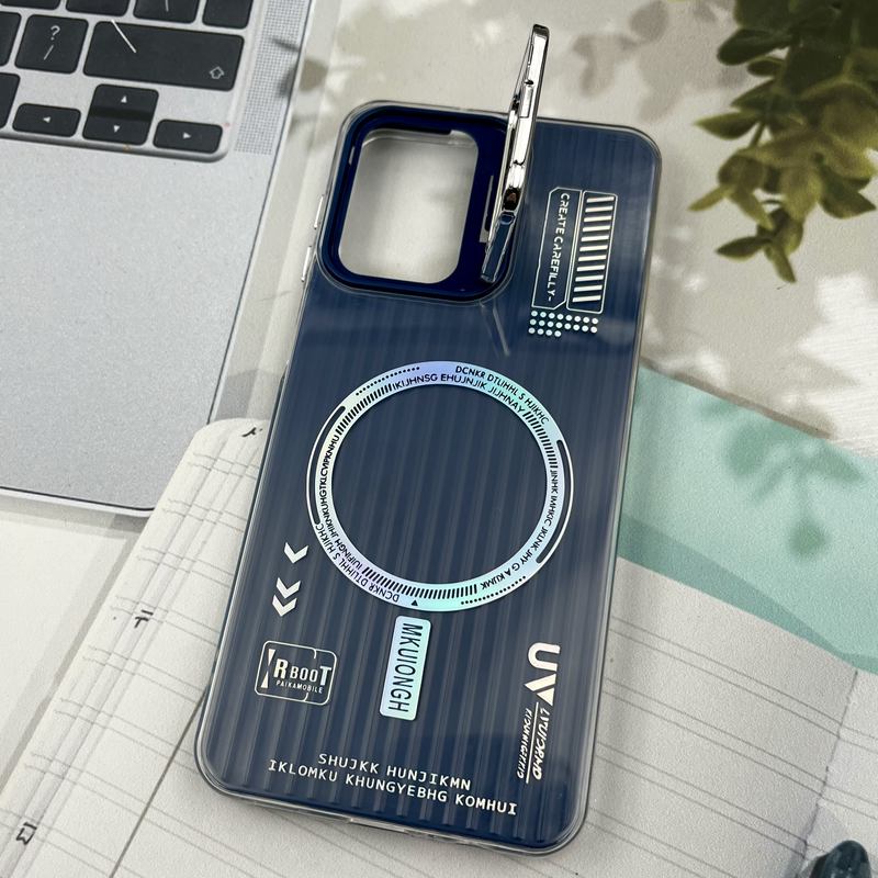 قاب گوشی Galaxy A12 / Galaxy M12 سامسونگ RT طرح مگ سیف Magsafe لنز استندشو کرکره ای سرمه ای کد 16864 - Image 2
