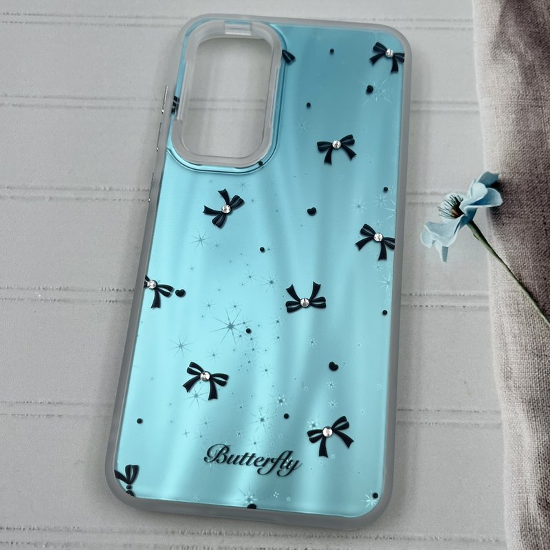 قاب گوشی Galaxy S23 FE سامسونگ Luxury Case کهکشانی طرح پاپیون آبی نگین برجسته کد 17926 - Image 2