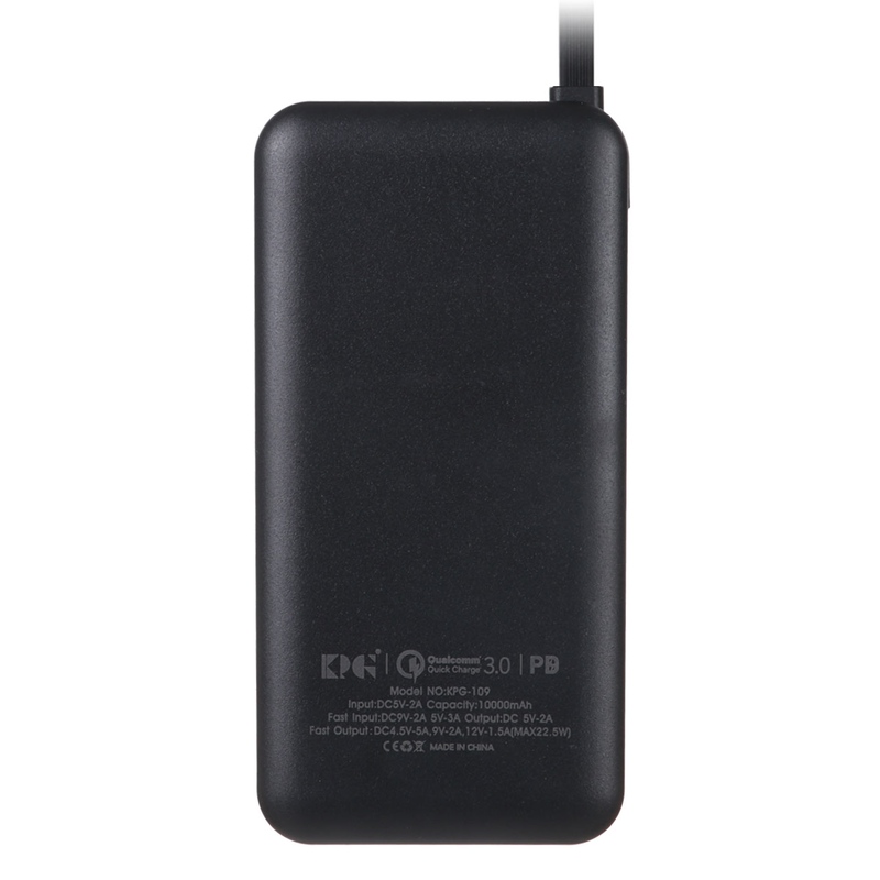 پاوربانک PD و فست شارژ 10000mAh 22.5W برند KPG مدل KPG-109 مشکی MNG کد 18422 - Image 6