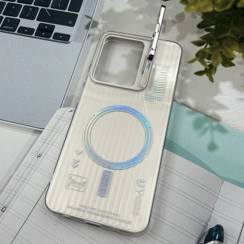قاب گوشی Redmi A5 / Poco C71 شیائومی RT طرح مگ سیف Magsafe لنز استندشو کرکره ای سفید کد 19076 - Image 2