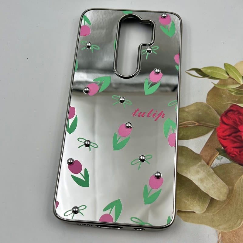 قاب گوشی Redmi Note 8 Pro شیائومی Mirror Case آینه ای مروارید برجسته طرح گل رز کد 20527 - Image 2