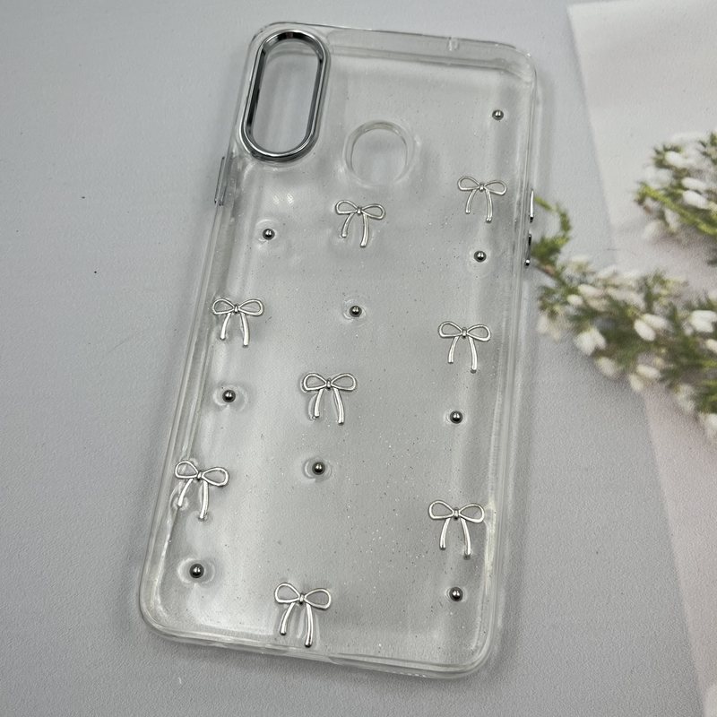 قاب گوشی Galaxy A20S سامسونگ Shine Case لنز Silver شفاف شاین ایربگ دار طرح پاپیون کد 22216 - Image 2