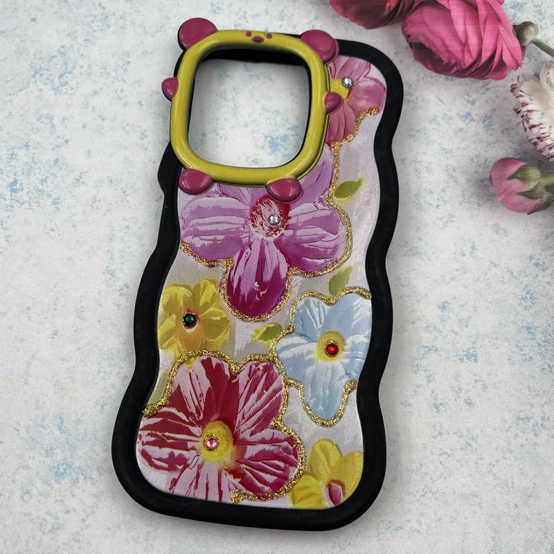 قاب گوشی Redmi 13 / Redmi 13x / Poco M6 4G شیائومی سیلیکونی Flower Case طرح گل نگین برجسته ایربگ دار کد 24812 - Image 2