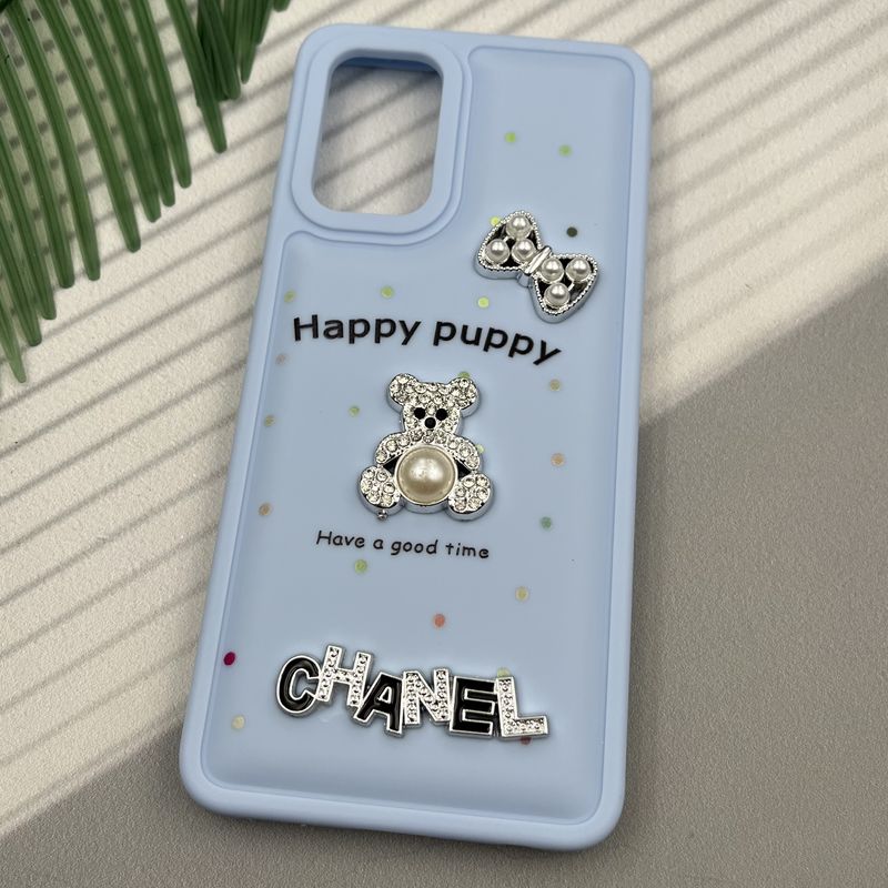 قاب گوشی Galaxy A32 4G سامسونگ Happy Puppy ایربگ دار طرح تدی مرواریدی برجسته آبی آسمانی کد 26478 - Image 2