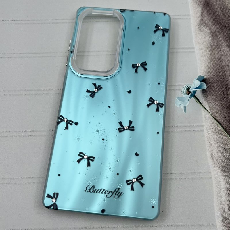 قاب گوشی Galaxy S25 Ultra سامسونگ Luxury Case کهکشانی طرح پاپیون آبی نگین برجسته کد 27248 - Image 2