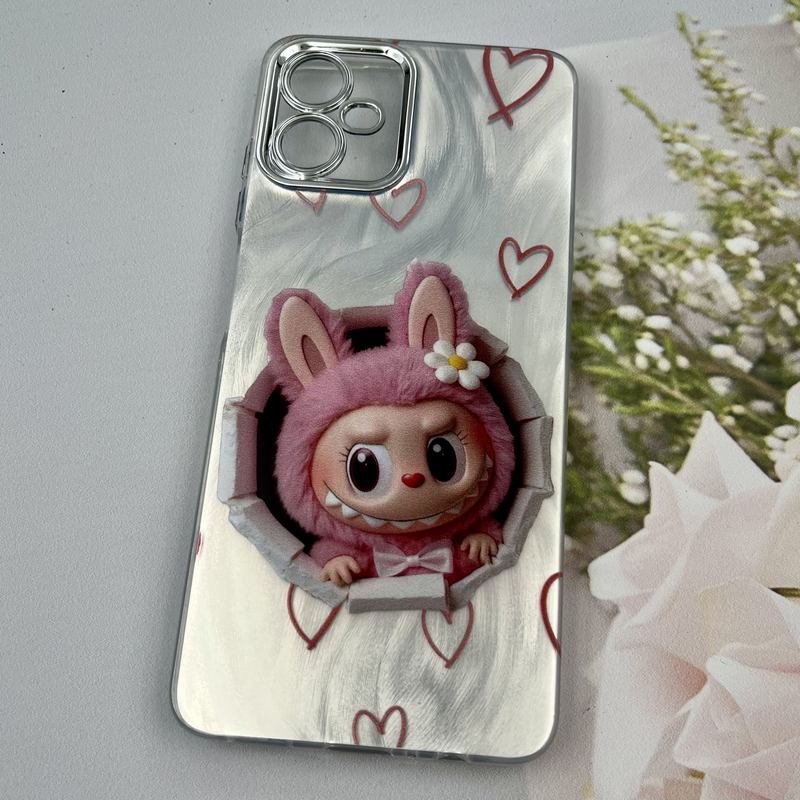 قاب گوشی Galaxy A06 سامسونگ Brush Case لنز Silver نقره ای طرح لبوبو ایربگ دار کد 29249 - Image 2