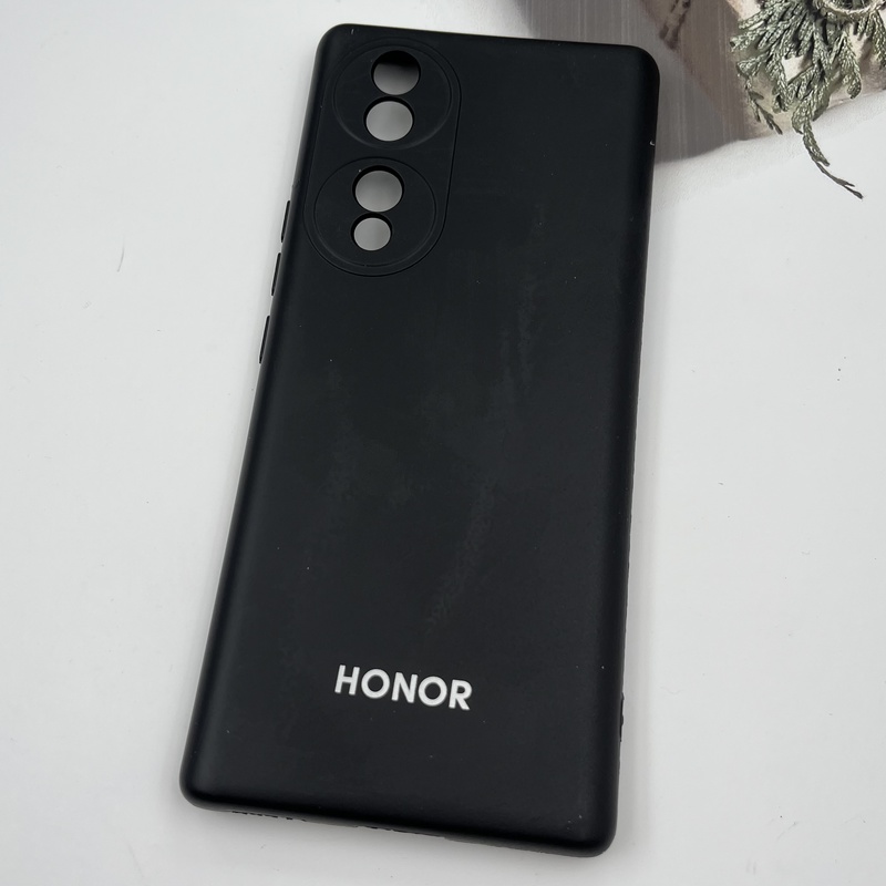 قاب گوشی Honor 70 آنر سیلیکونی های کپی داخل پارچه ای محافظ لنز دار مشکی کد 30883 - Image 2