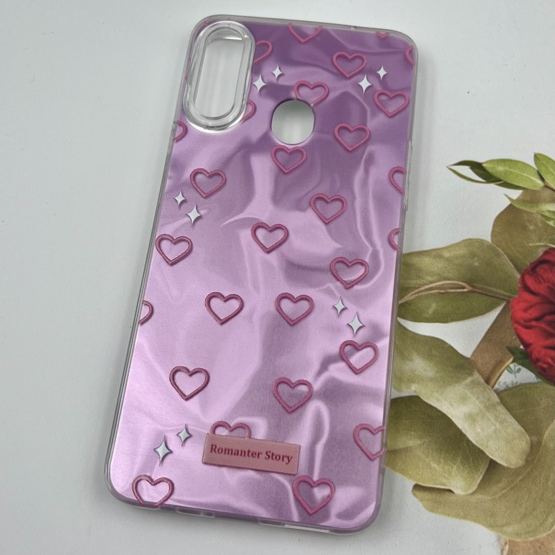قاب گوشی Galaxy A20S سامسونگ 3D Wave Case طرح سه بعدی موج لنز برجسته قلب صورتی کد 31931 - Image 2