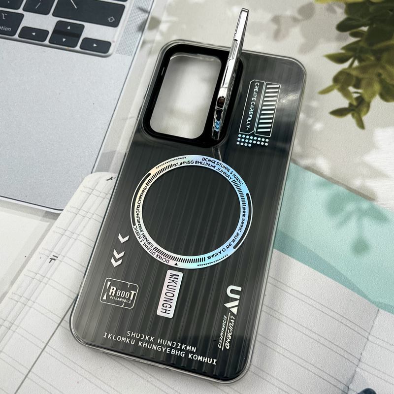 قاب گوشی Galaxy S24 FE سامسونگ RT طرح مگ سیف Magsafe لنز استندشو کرکره ای مشکی کد 32853 - Image 2