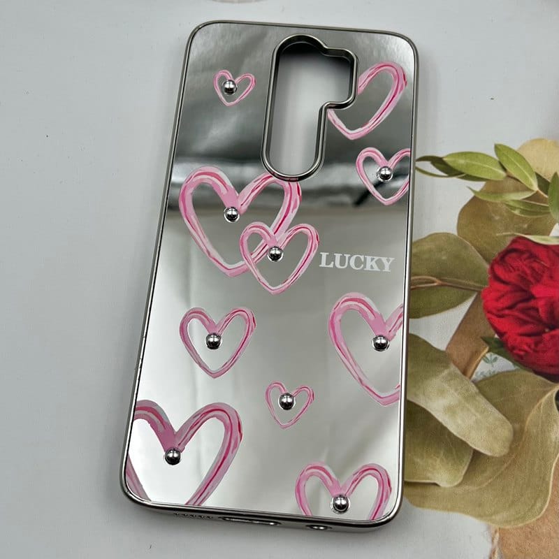 قاب گوشی Redmi Note 8 Pro شیائومی Mirror Case آینه ای مروارید برجسته طرح قلب آبرنگی کد 34569 - Image 2