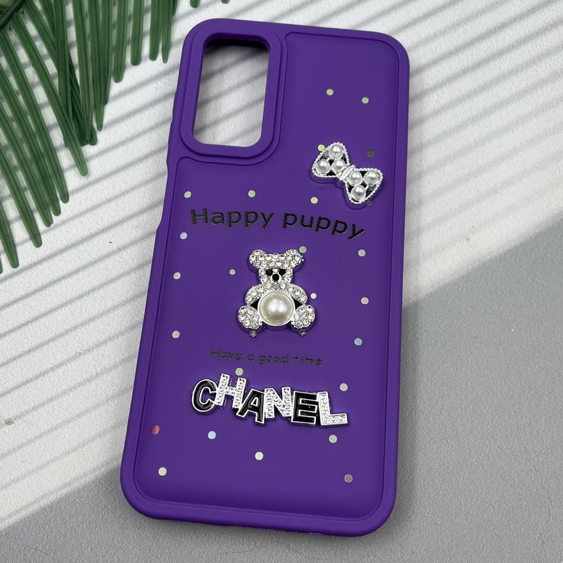 قاب گوشی Galaxy A14 سامسونگ Happy Puppy ایربگ دار طرح تدی مرواریدی برجسته بنفش کد 34617 - Image 2
