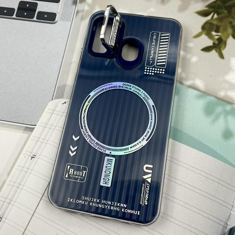 قاب گوشی Galaxy A20 / Galaxy A30 سامسونگ RT طرح مگ سیف Magsafe لنز استندشو کرکره ای سرمه ای کد 34683 - Image 2