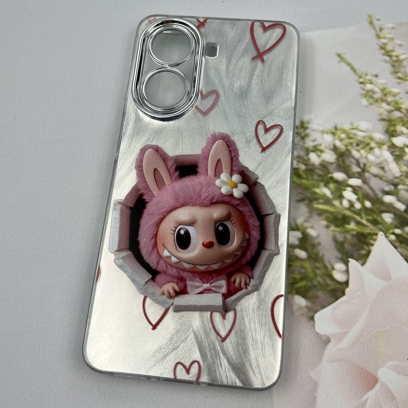قاب گوشی Poco X7 Pro شیائومی Brush Case لنز Silver نقره ای طرح لبوبو ایربگ دار کد 34703 - Image 2