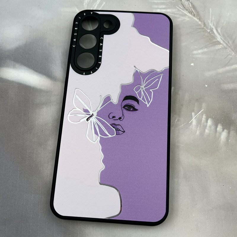 قاب گوشی Galaxy S23 Plus سامسونگ Casetify آینه ای محافظ لنز دار طرح چهره و پروانه کد 35893 - Image 2