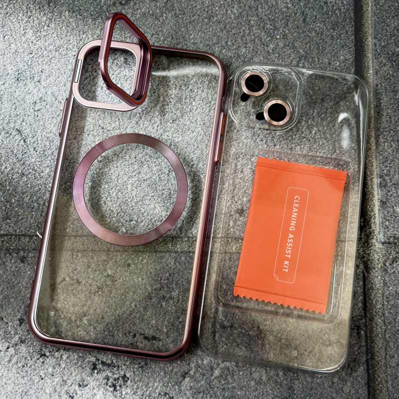 قاب گوشی iPhone 11 آیفون Unique Case استندشو مگ سیف Magsafe اورجینال به همراه محافظ لنز رینگی رزگلد کد 36175 - Image 2