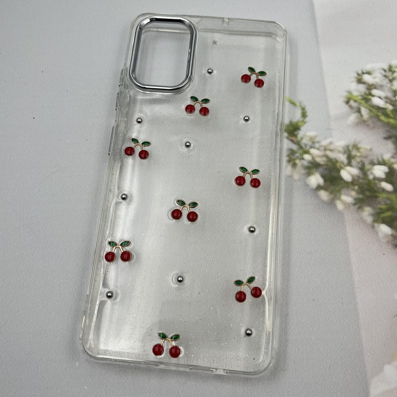 قاب گوشی Galaxy A51 سامسونگ Shine Case لنز Silver شفاف شاین ایربگ دار طرح گیلاس کد 37161 - Image 2