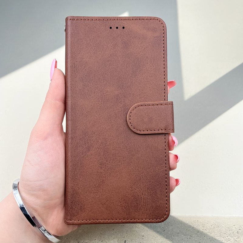 کیف گوشی Galaxy A8 Plus سامسونگ چرم مگنتی جاکارتی بند آویز دار قهوه ای کد 38177 - Image 3
