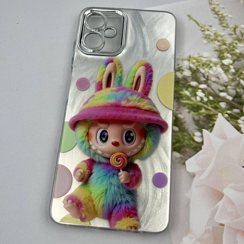 قاب گوشی Galaxy A06 سامسونگ Brush Case لنز Silver نقره ای طرح لبوبو ایربگ دار کد 38398 - Image 2