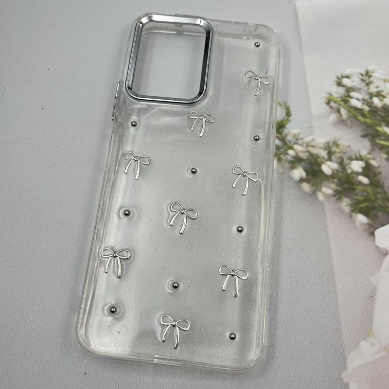 قاب گوشی Redmi 12 / Poco M6 Pro 5G شیائومی Shine Case لنز Silver شفاف شاین ایربگ دار طرح پاپیون کد 39188 - Image 2