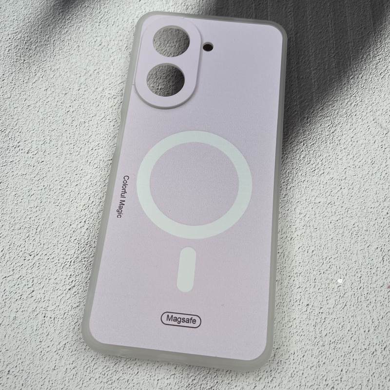 قاب گوشی Redmi A5 / Poco C71 شیائومی Colorfull Case سیلیکونی طرح مگ سیف Magsafe محافظ لنز دار صورتی کد 41105 - Image 2