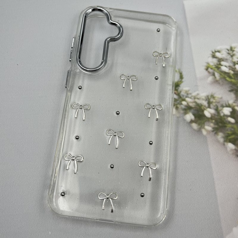 قاب گوشی Galaxy S23 FE سامسونگ Shine Case لنز Silver شفاف شاین ایربگ دار طرح پاپیون کد 41189 - Image 2