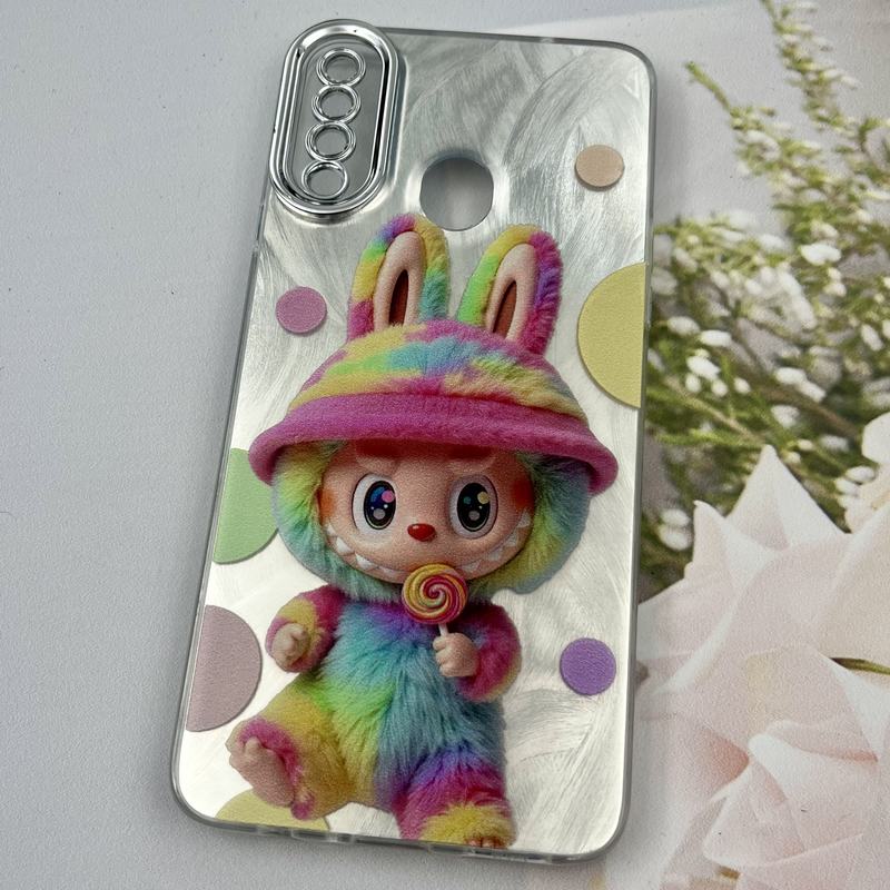 قاب گوشی Galaxy A20S سامسونگ Brush Case لنز Silver نقره ای طرح لبوبو ایربگ دار کد 42278 - Image 2