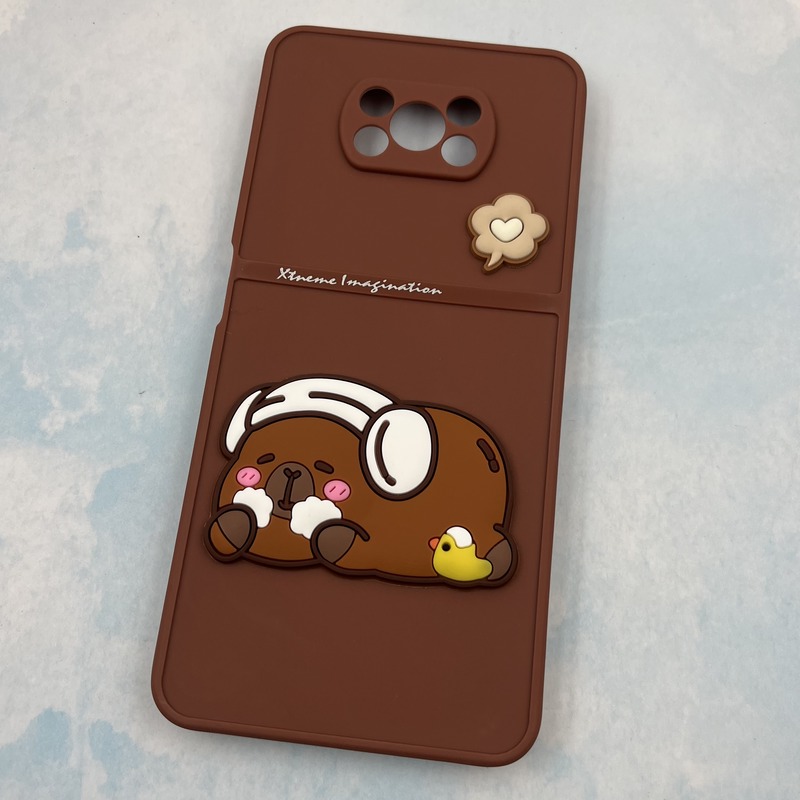 قاب گوشی Poco X3 / Poco X3 NFC / Poco X3 Pro شیائومی سیلیکونی Extreme Imagination عروسکی برجسته محافظ لنز دار طرح خرس عسلی کد 44427 - Image 2
