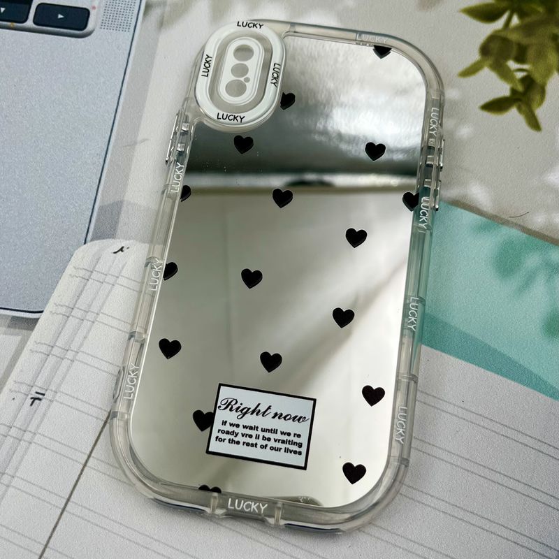 قاب گوشی iPhone X / iPhone XS آیفون Mirror Case ایربگ دار آینه ای طرح قلبی لنز رنگی کد 45646 - Image 2
