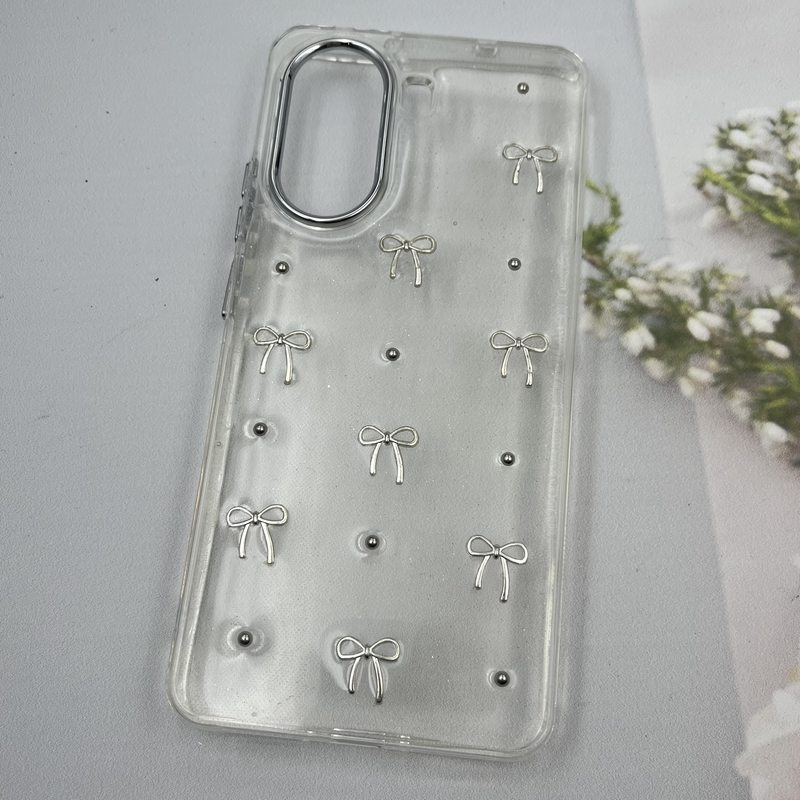 قاب گوشی Poco X7 Pro شیائومی Shine Case لنز Silver شفاف شاین ایربگ دار طرح پاپیون کد 45702 - Image 2
