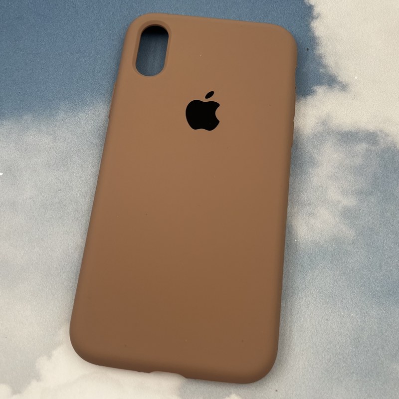 قاب گوشی iPhone X / iPhone XS آیفون سیلیکونی پاک کنی اورجینال داخل پارچه ای رنگ موکا کد 45958 - Image 2