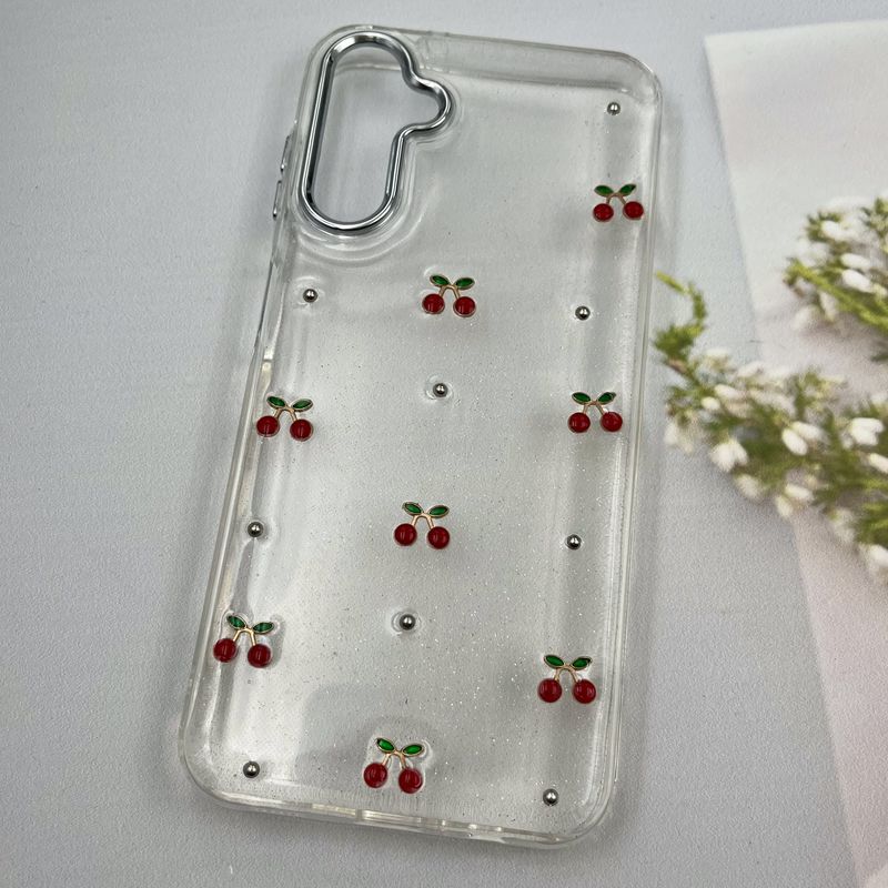 قاب گوشی Galaxy A14 سامسونگ Shine Case لنز Silver شفاف شاین ایربگ دار طرح گیلاس کد 47514 - Image 2