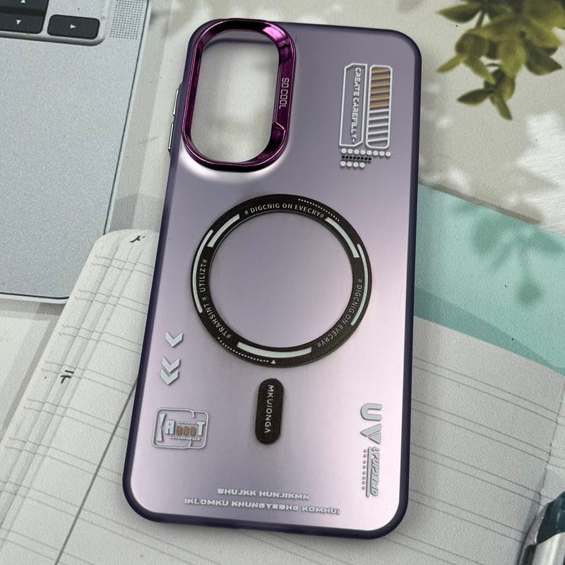 قاب گوشی Galaxy A16 سامسونگ So Cool اورجینال طرح مگ سیف Magsafe لنز متال RT بنفش کد 47858 - Image 2